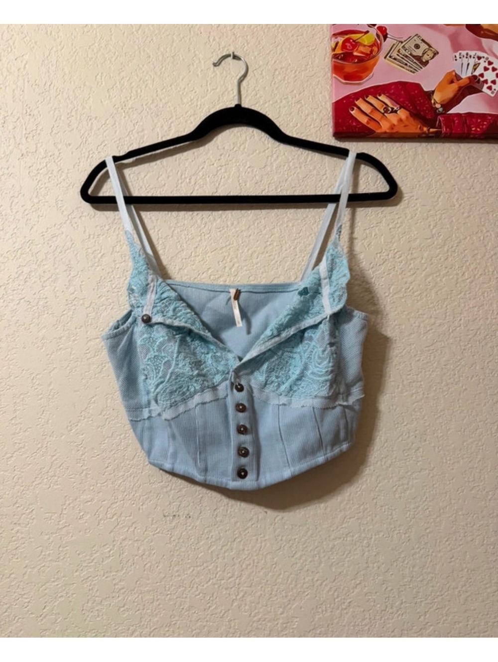 Free people blue lace top